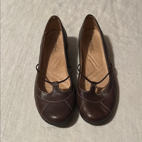 Natural Soul Shoes - Natural Soul Brown Leather Flats